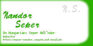 nandor seper business card
